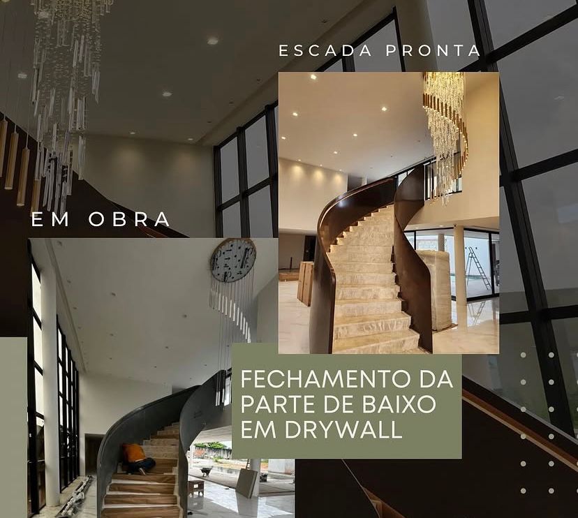 Lavabo com espelho orgânico e marcenaria ripada